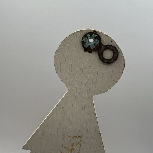 Vtg Wood Christmas Tree Card Holder Holiday Mail Box Kitsch Japan 14" Elf Santa - Picture 8 of 9